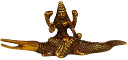 Brass Ganga on Crocodile 2" Copper Finish